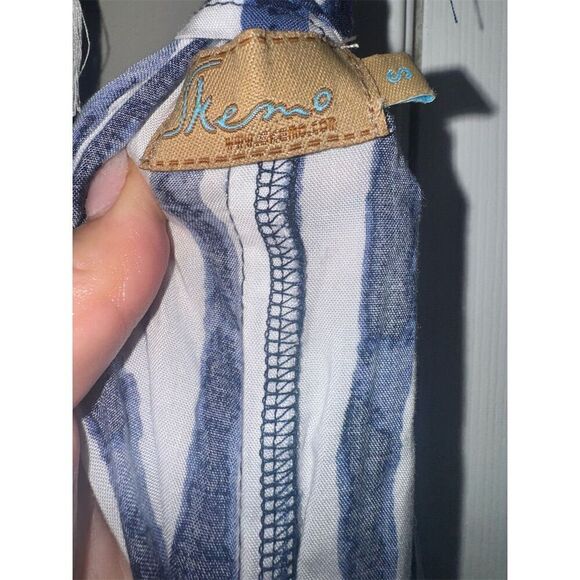 Skemo Women's Striped Halter Maxi Dress Blue Size S Summer Boho Casual - Picture 6 of 6